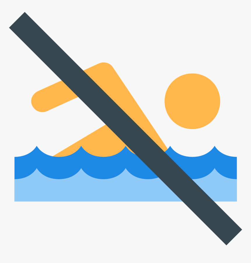 The Image Is A Person With Only Part Of Their Body - No Swimming Clipart, HD Png Download