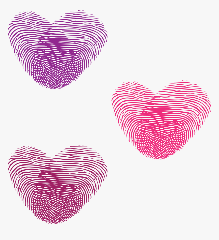 Transparent Blue Hearts Png - Thumbprint Hearts, Png Download