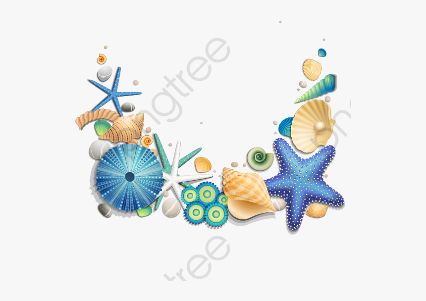 Blue Starfish And Shells - Starfish And Shells Png, Transparent Png