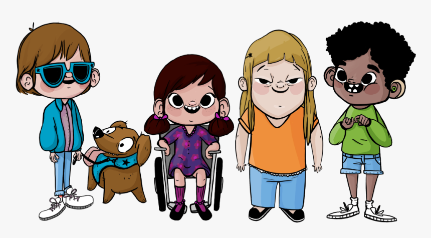 Los 4 Personajes Animados Del Concurso - Anak Cacat Fisik Animasi, HD Png Download