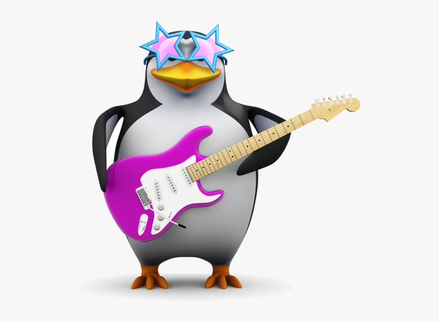 Engine Search Google Penguins Play Cartoon Guitar Clipart - Пингвин С Пистолетом, HD Png Download