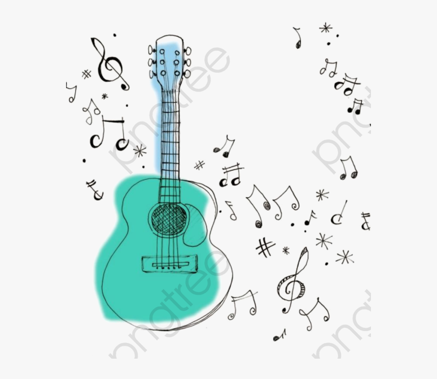Music Notes Clipart Guitar - Guitar Music Notes Clipart, HD Png Download
