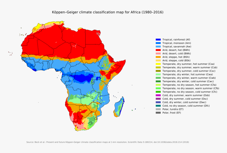 Climate Map Of Africa, HD Png Download