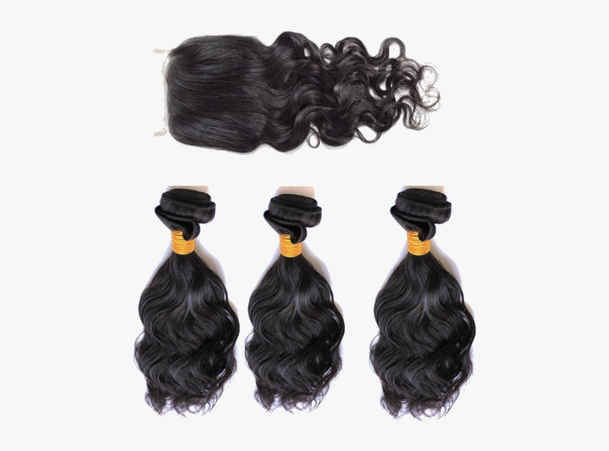 3 Natural Wave W/closure - Lace Wig, HD Png Download