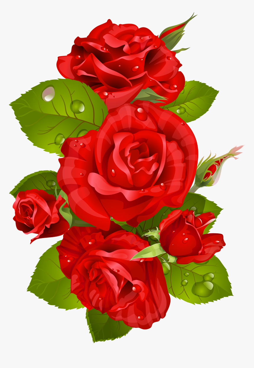 Rose Cliparts Transparent Decoration - Watercolour Red Flower Png, Png Download