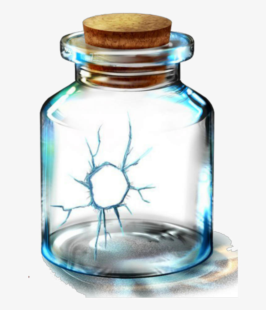 #ftestickers #bottle #glass #broken #hole #transparent, HD Png Download