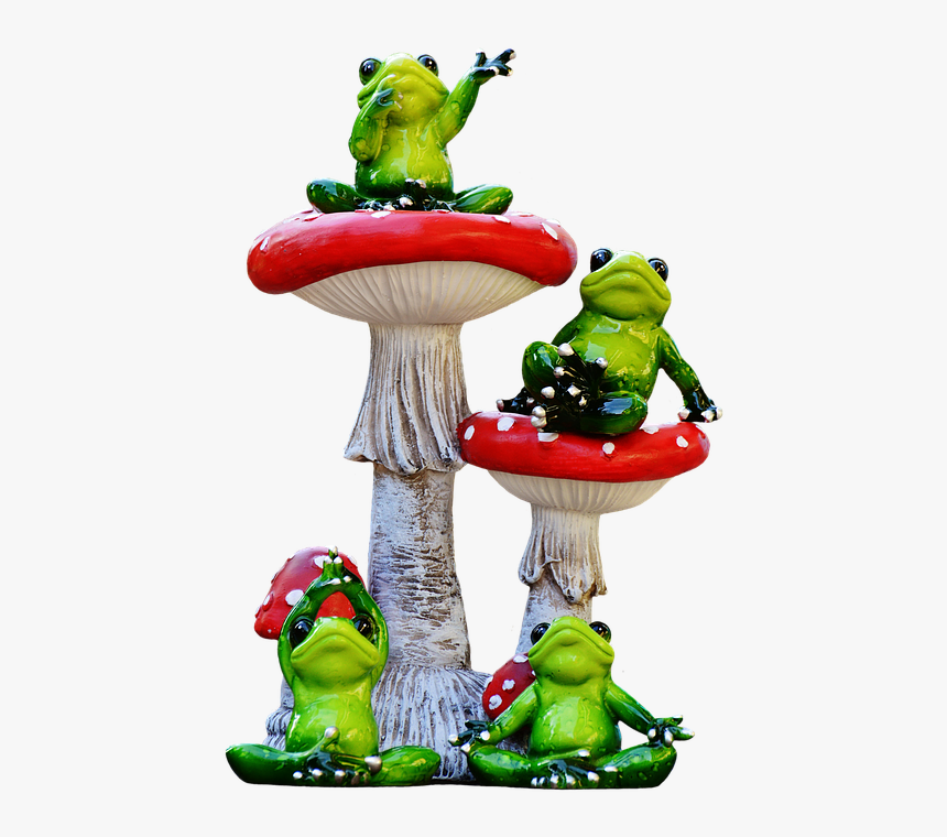 Frogs, Funny, Mushrooms, Sit, Group, Cute, Isolated - Toad, HD Png Download