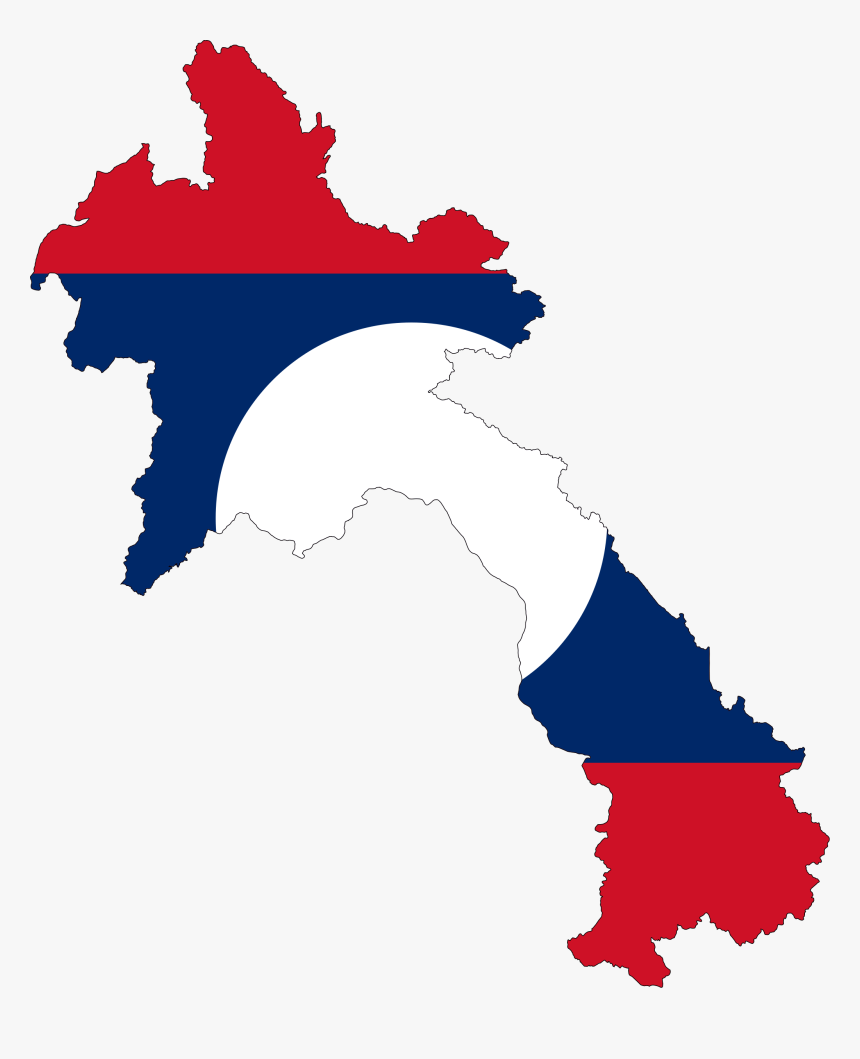 Laos Flag And Map, HD Png Download