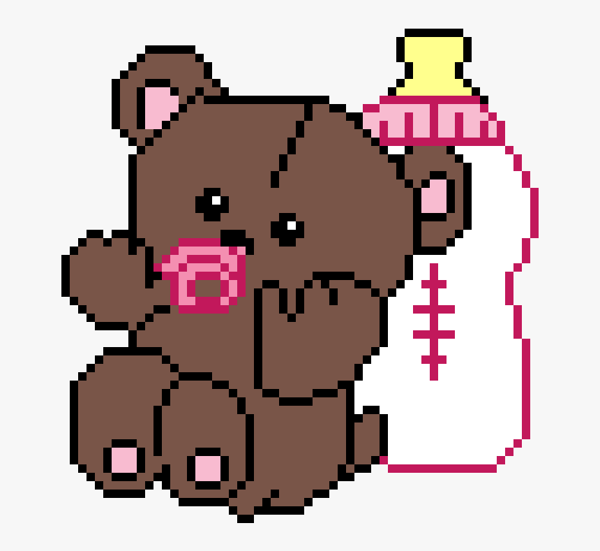 Teddy Bear With Pacifier And Baby Bottle - Cartoon Bear With Pacifier, HD Png Download