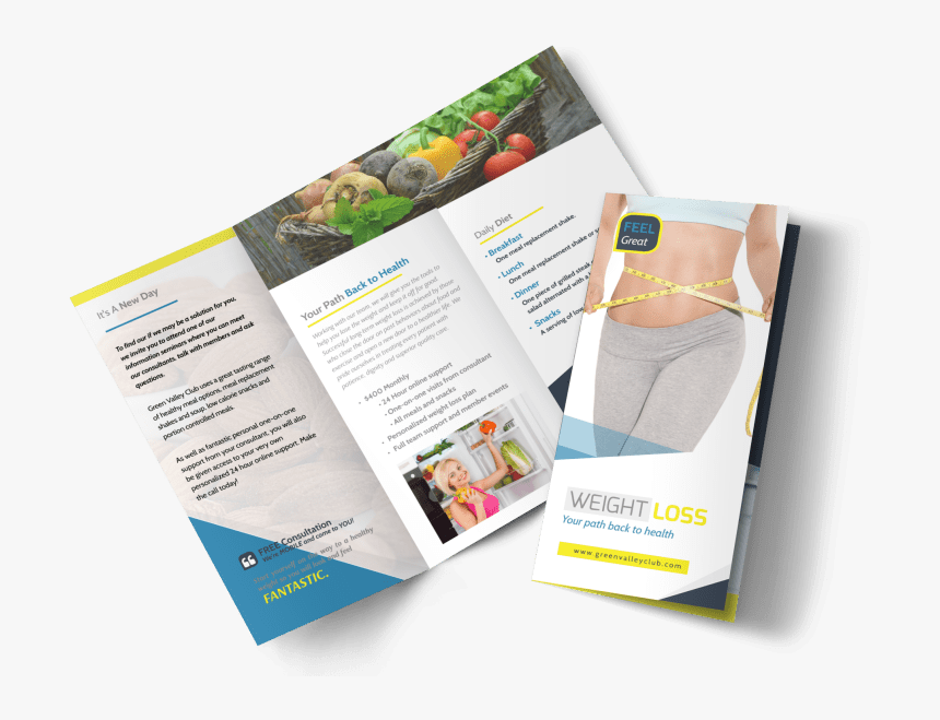 Weight Loss Brochures Tri-fold Brochure Template Preview - Brochure, HD Png Download