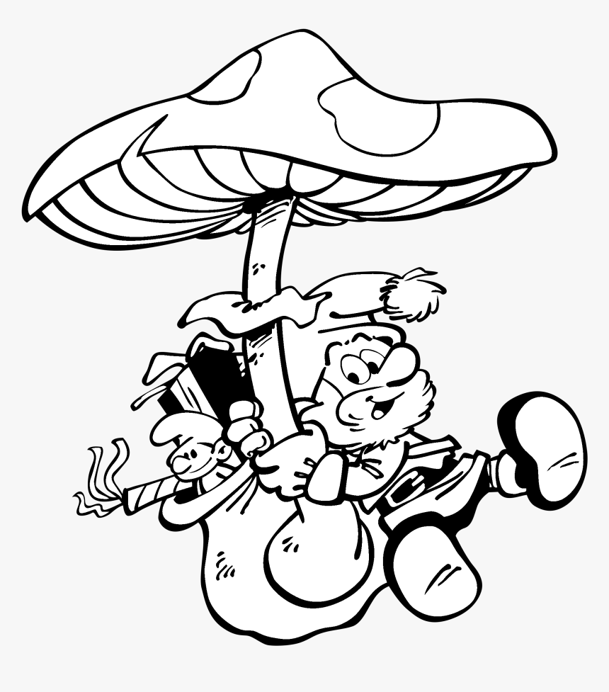 Smurf With Red Mushroom, HD Png Download