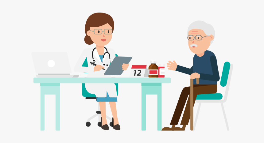 File Doctor With Cartoon - Doctor And Patient Png, Transparent Png