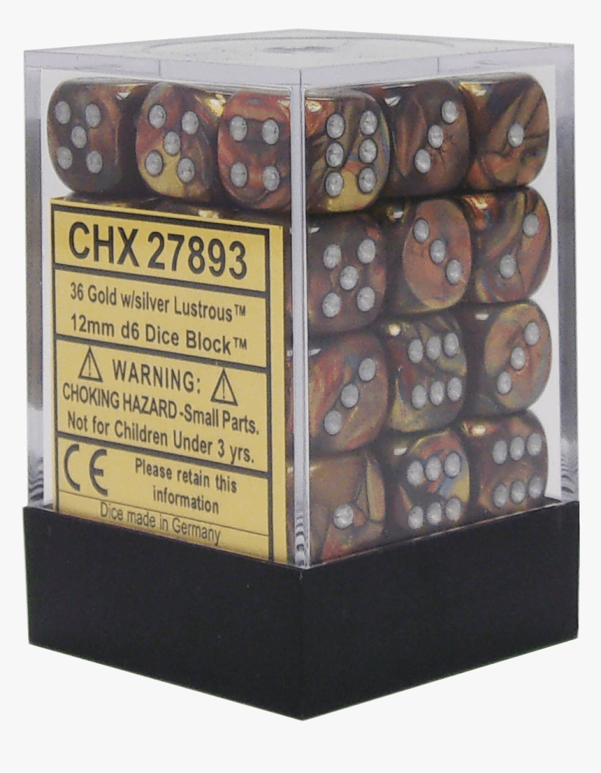 Lustrous Gold With Silver 12mm D6 - Dice Game, HD Png Download