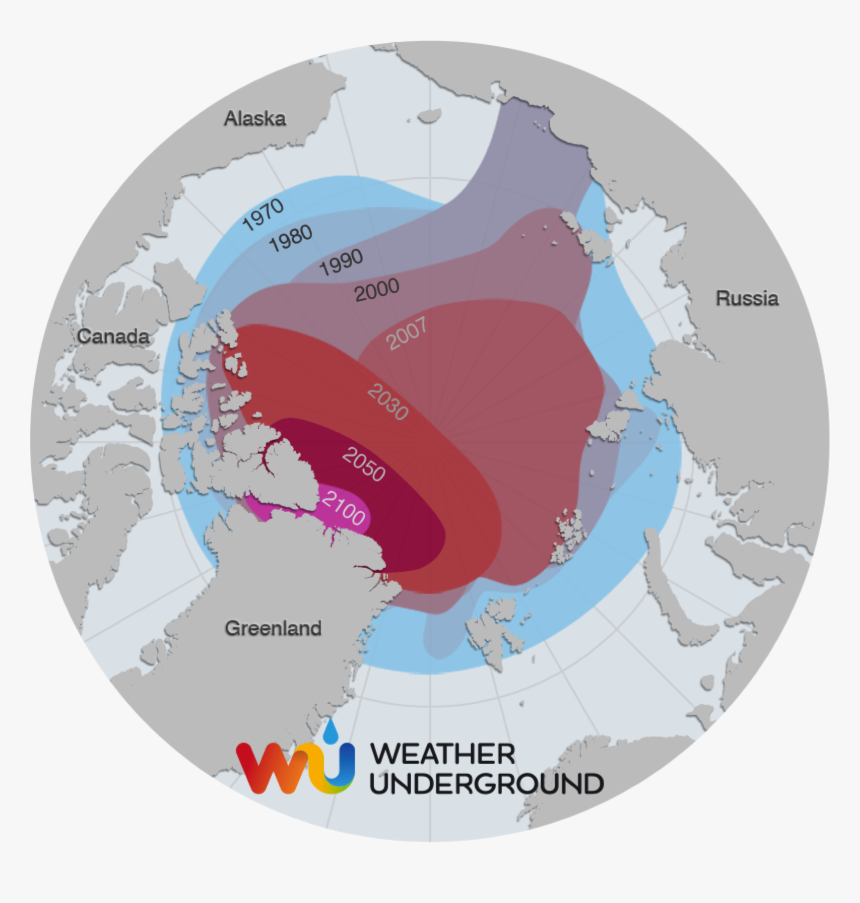 Arctic Circle - Arctic Sea Ice Receding, HD Png Download