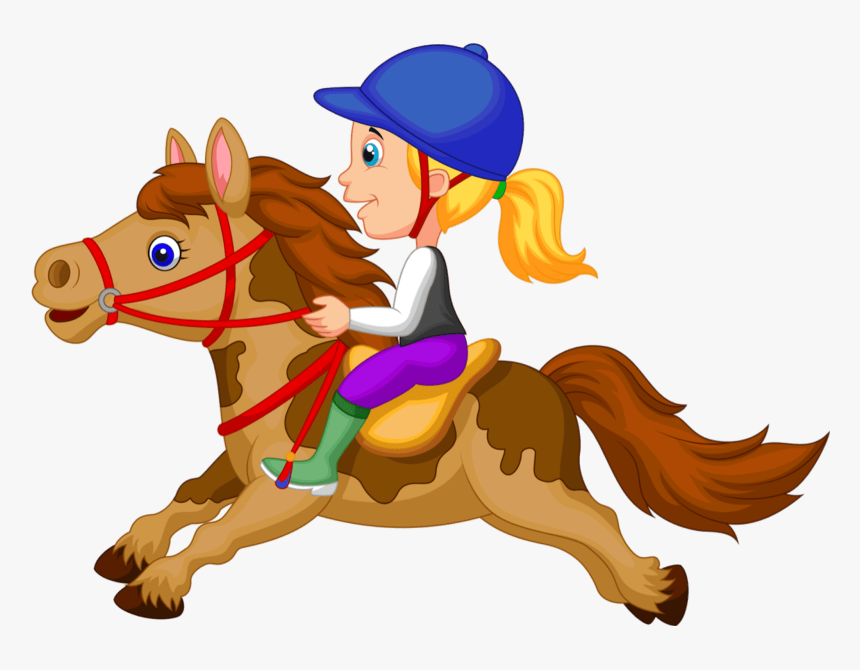 Horse Riding Cartoon, HD Png Download
