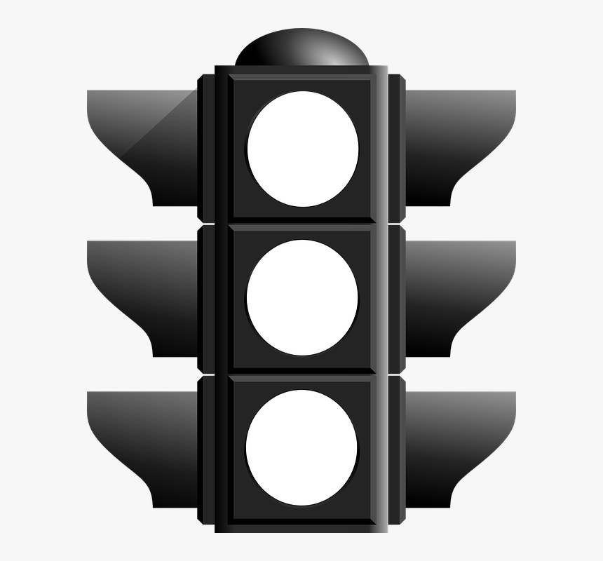 Semáforo, En Blanco, Signo, Blanco - Red Traffic Light, HD Png Download