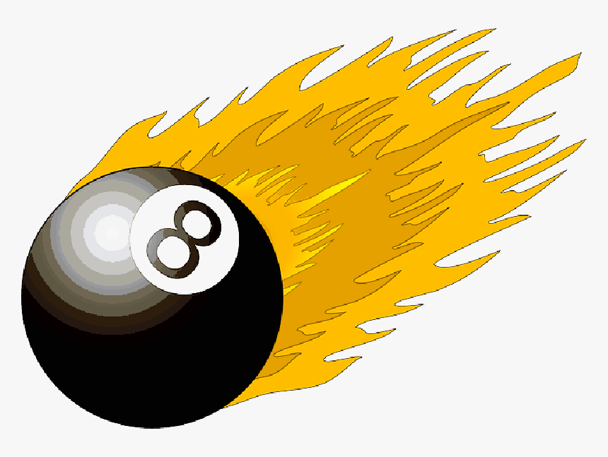 Black, Table, Fire, Cartoon, Ball, Flame, Free, Pool - 8 Ball Pool Png, Transparent Png