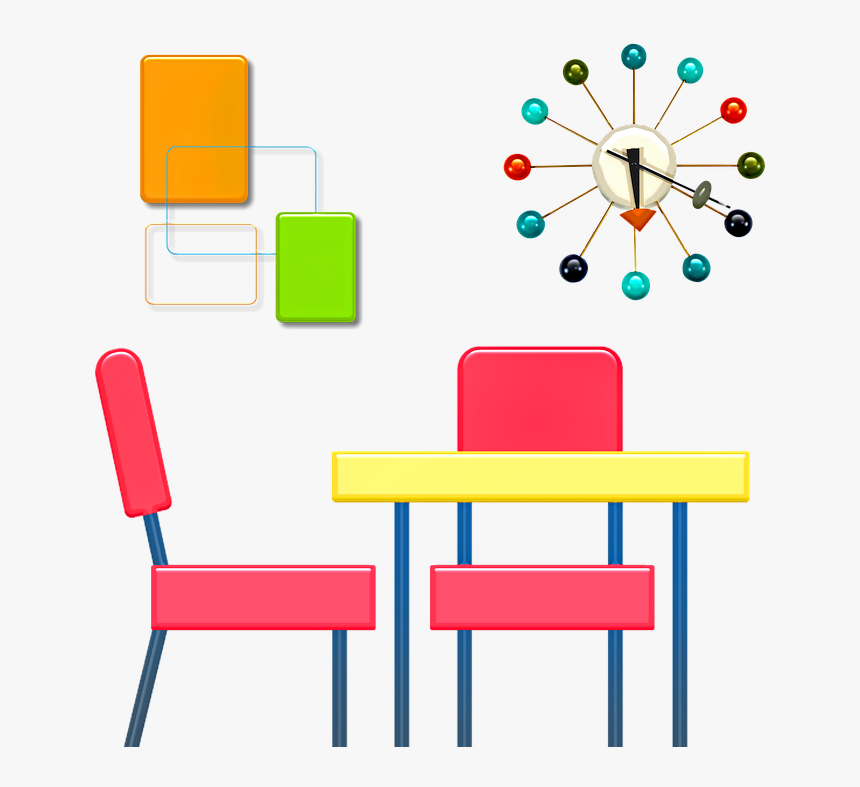 Kitchen Table, Retro Kitchen, Bowls, Clock, Retro Art - Dots Optical Illusion Gif, HD Png Download