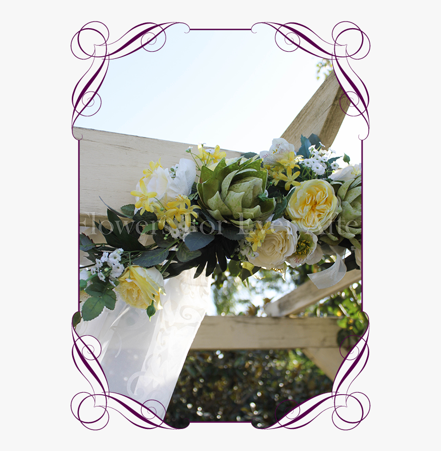 Yellow Green Wedding Table Arbor Arch Decoration Flowers - Garden Roses, HD Png Download