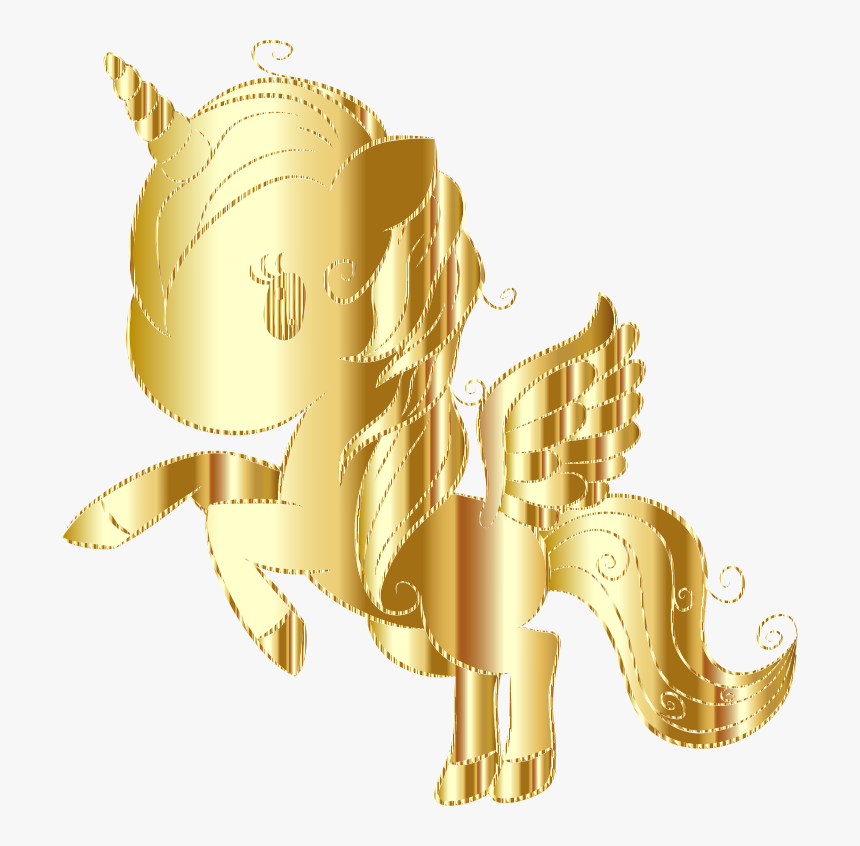 Cuddly Unicorn By Annalise1988 Sparkling Gold - Illustration, HD Png Download
