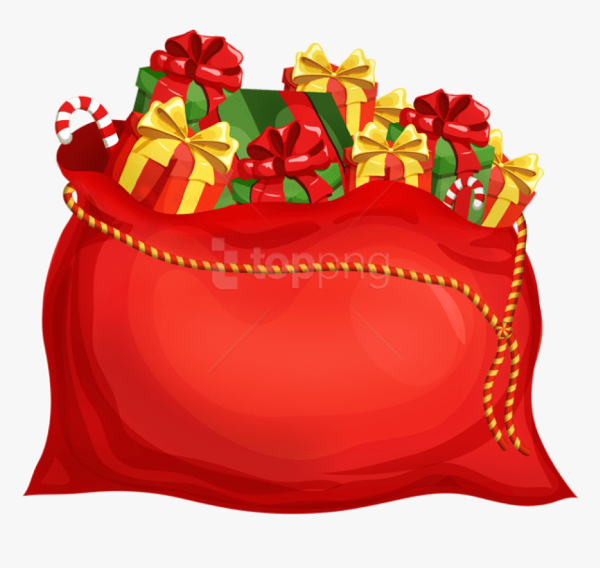 Png Free Images , Transparent Cartoons - Santas Bag Cartoon, Png Download