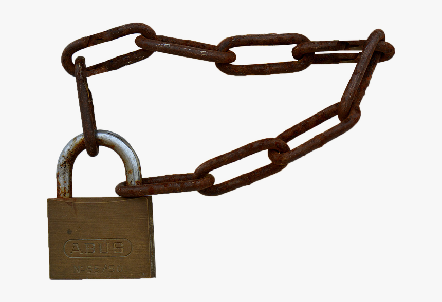 Padlock, Chain, Castle, Isolated, Secure, Security - Замок На Цепи Png, Transparent Png