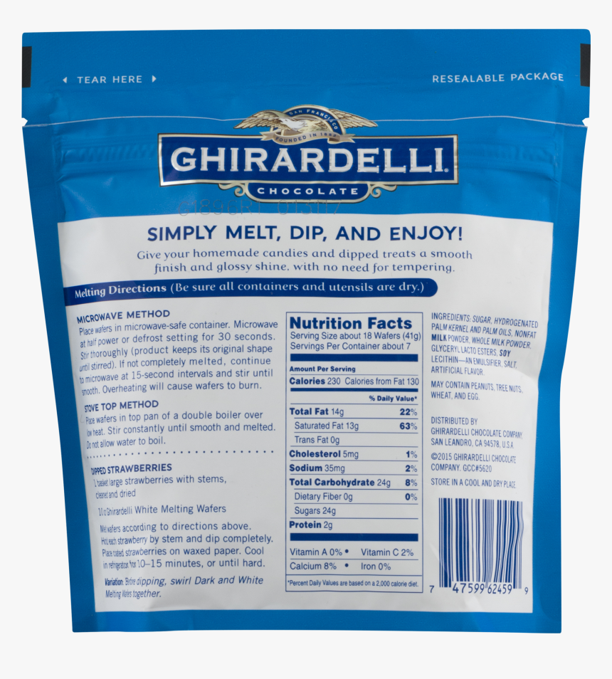 Ghirardelli Melting Wafers Nutrition Facts, HD Png Download