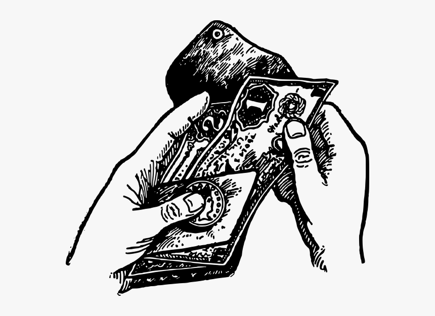 Hand-money - Money Hands Clipart Black And White, HD Png Download
