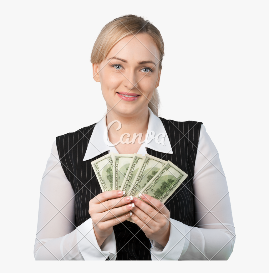 Woman Holding Money Png - Cash, Transparent Png