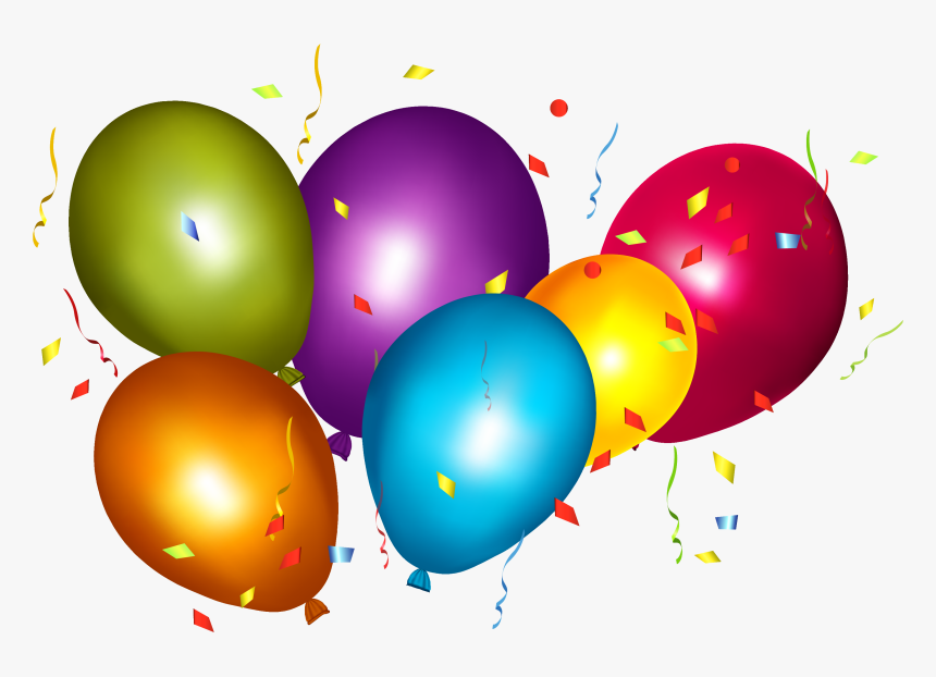 Balloons Transparent Confetti - Transparent Background Colorful Balloons Png, Png Download