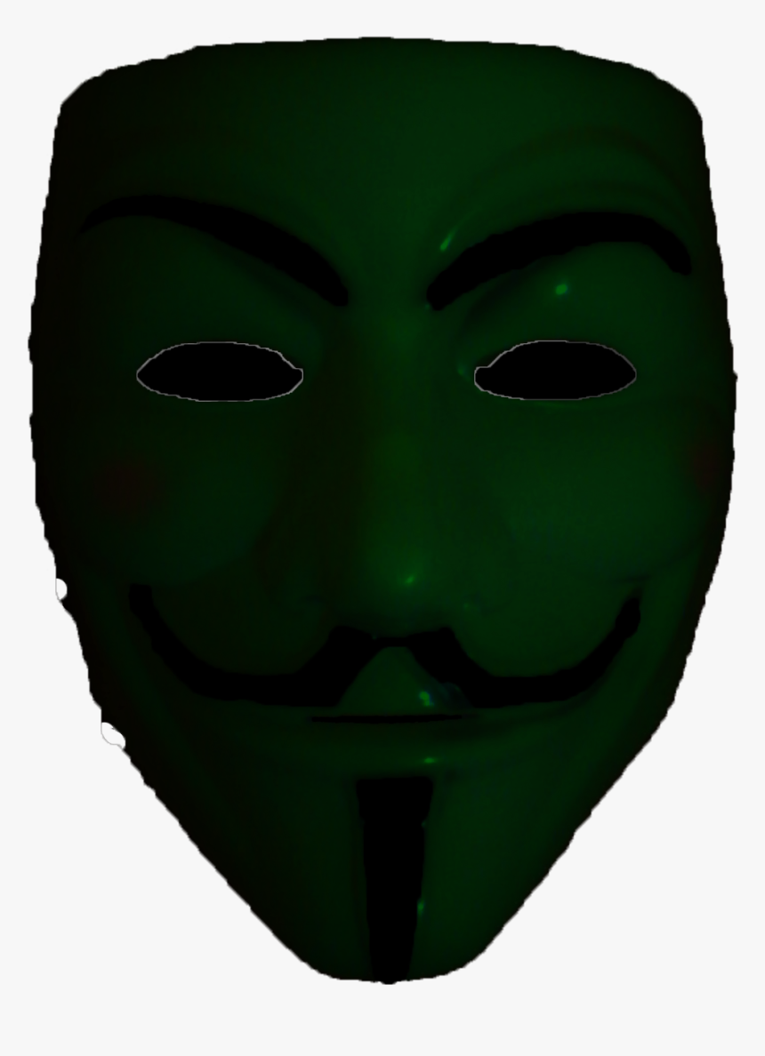 Maschera Di Guy Fawkes Verde - Face Mask, HD Png Download