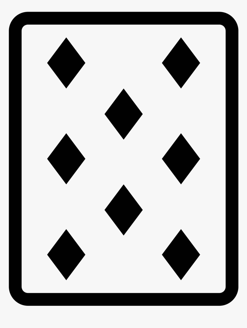 8 Of Diamonds Icon, HD Png Download