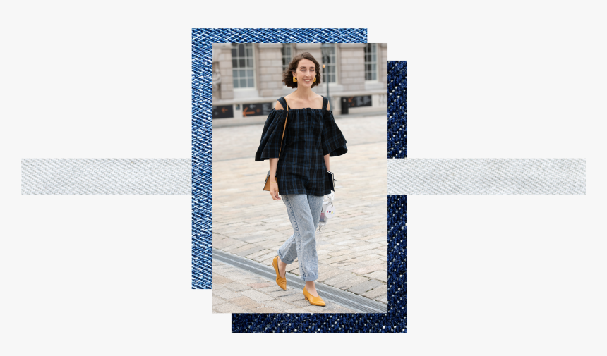 Woman Wearing Vintage Jeans - Girl, HD Png Download