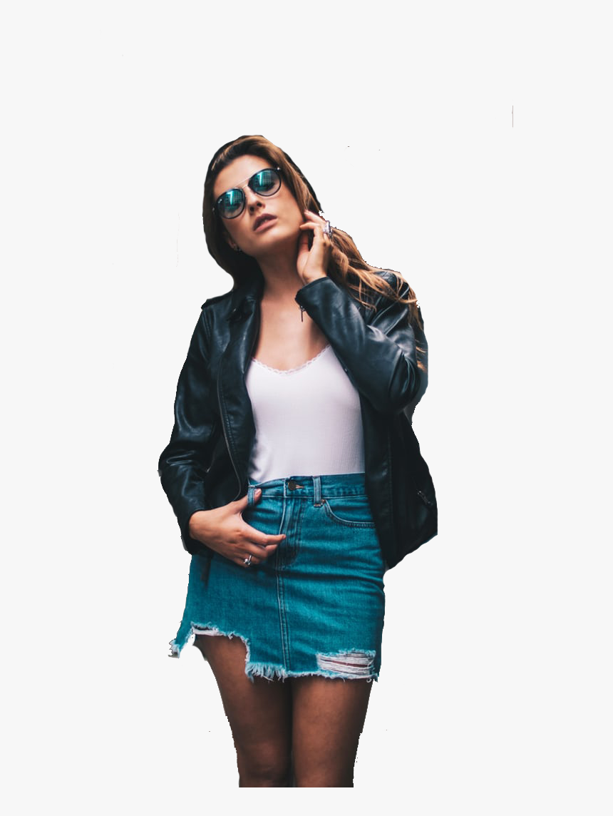 Girl In Ripped Jeans Skirt 
		style Margin-left - Fuste De Blugi Mini, HD Png Download