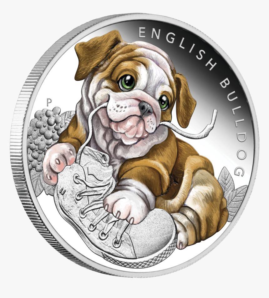 English Bulldog Tuvalu 1/2 Oz Silver Proof 50c Half - Английский Бульдог С Надписями, HD Png Download