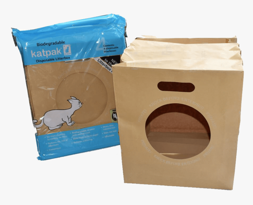 Katpak Biodegradable Litter Box - Disposable Litter Box, HD Png Download