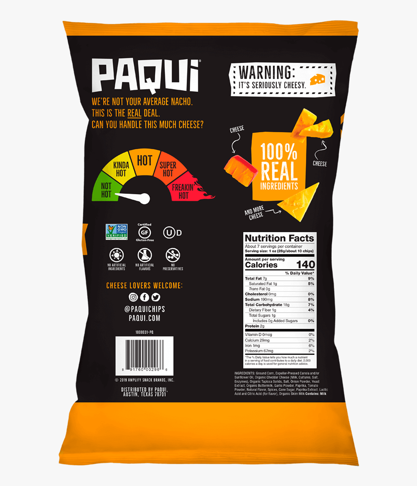 Paqui Haunted Ghost Pepper Chips Ingredients, HD Png Download