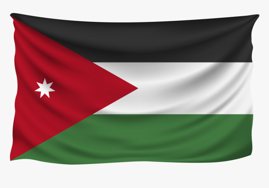 Jordan Wrinkled Flag Png Transparent Image - Jordan Flag Png High Resolution, Png Download