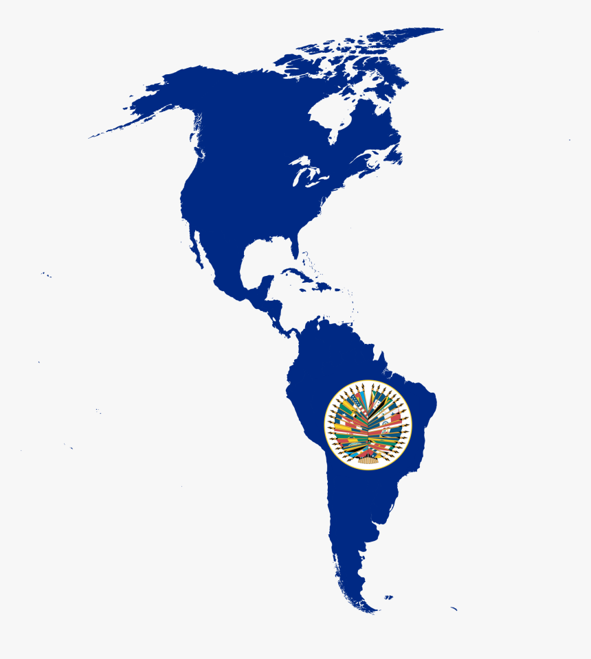 Transparent American Flag Png File - Organization Of American States Map, Png Download