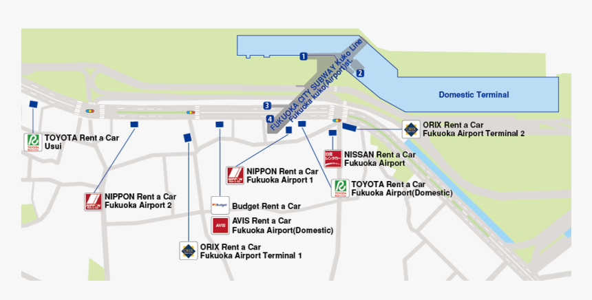 The Above Rental Car Offices Do Not Offer The Pick-up - Map, HD Png Download