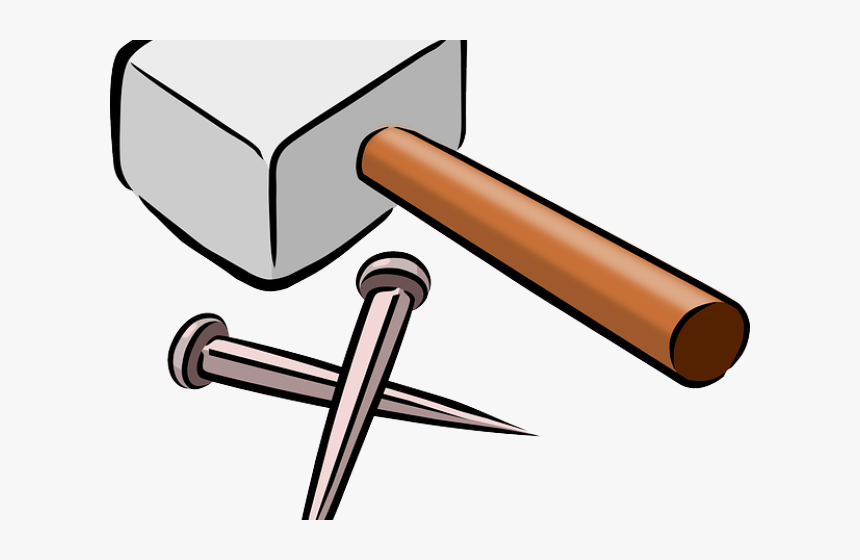 Hummer Clipart Malleability - Cartoon Hammer And Nails, HD Png Download