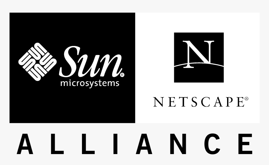 Sun Netscape Alliance Logo Black And White - Graphic Design, HD Png Download