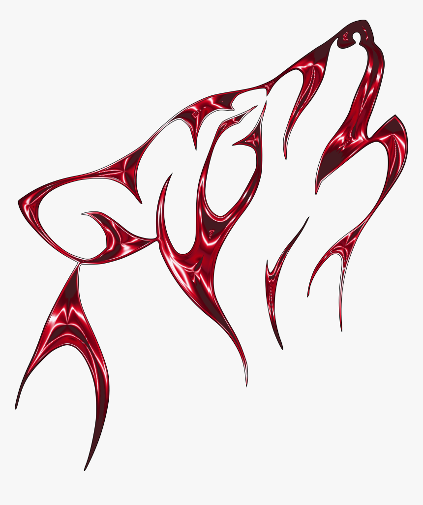 Vermilion Tribal Wolf No Background Clip Arts - Tattoo Drawing Of Wolf, HD Png Download
