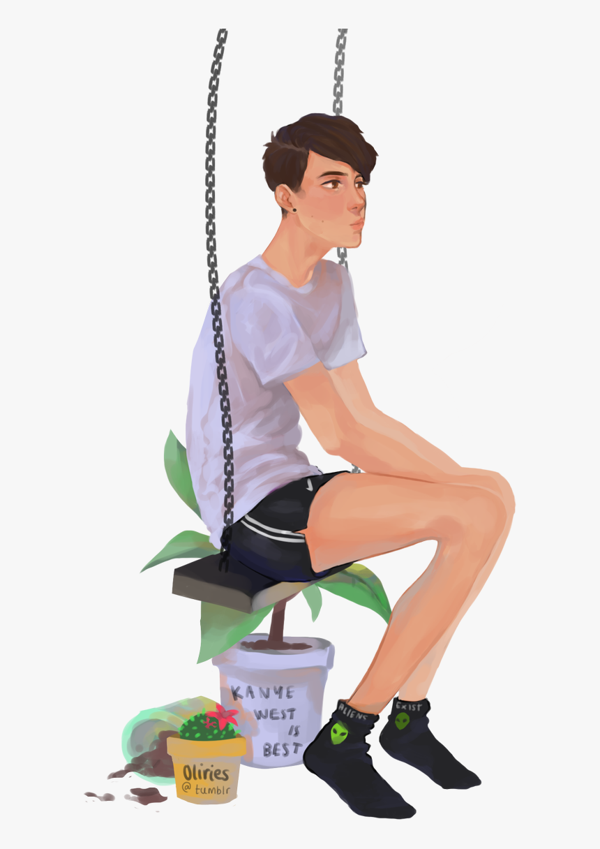 Plants Love Cactus Hatred Drawing - Sitting, HD Png Download