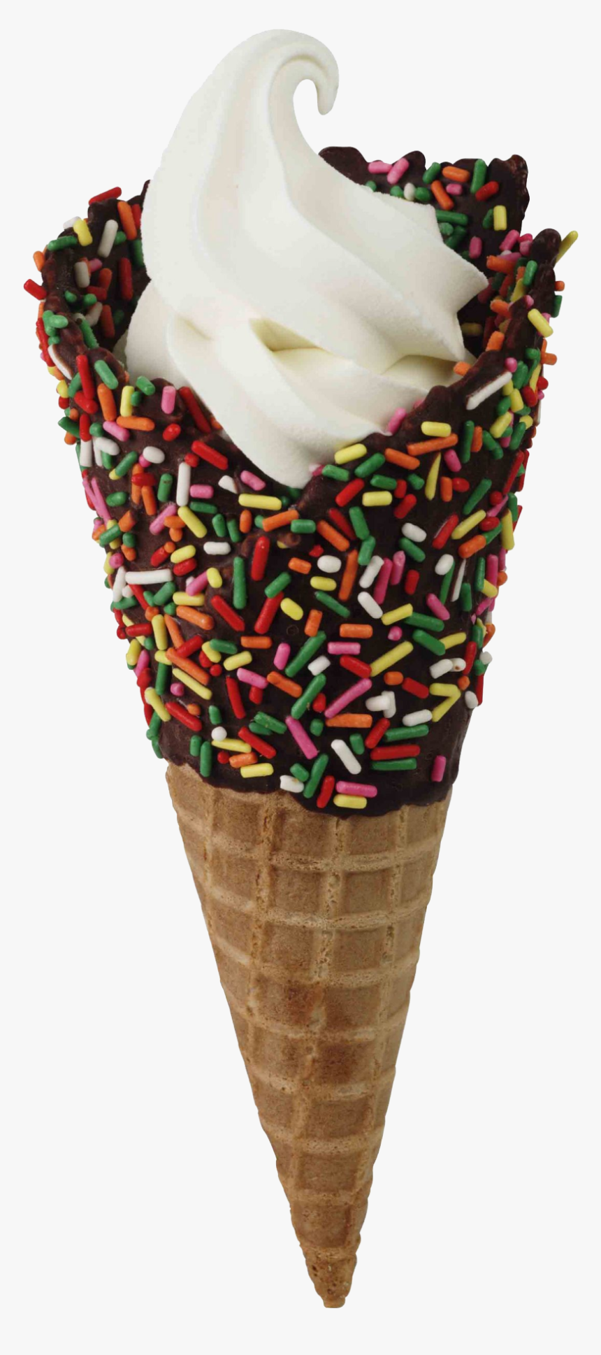 Waffle Cone With Sprinkles, HD Png Download