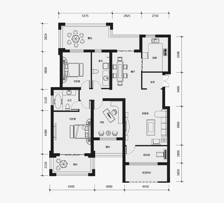 Transparent Bush Plan Png - Floor Plan, Png Download