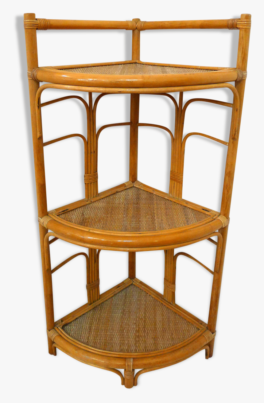 Vintage Corner Shelf In Rattan And Wicker 
 Src Https, HD Png Download