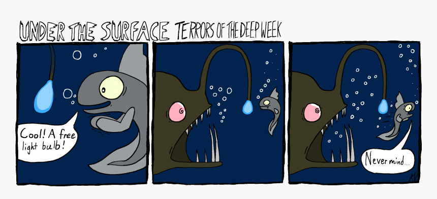 Anglerfish Png -under The Surface Terrors Of The Deep - Cartoon, Transparent Png