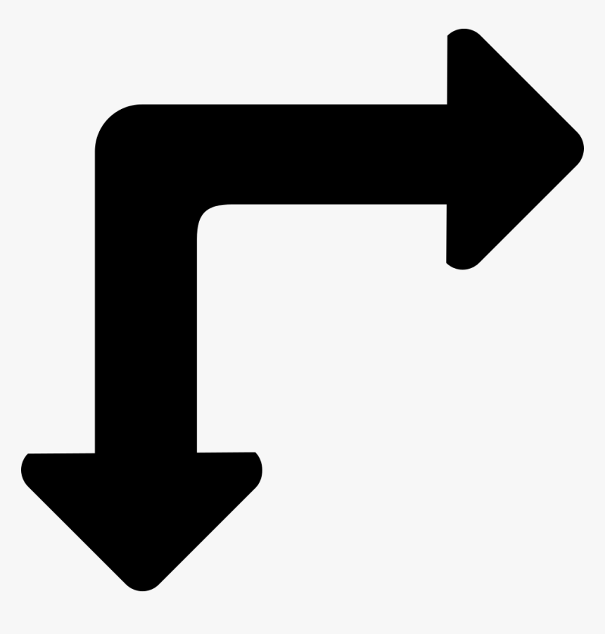 Si Glyph Arrow Two Way Right Bottom - Sign, HD Png Download