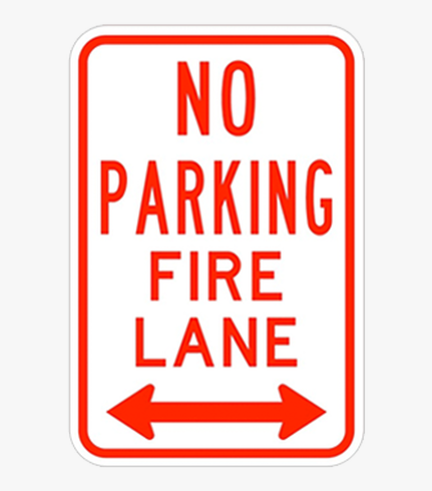 No Parking Fire Lane Double Arrow - Sign, HD Png Download